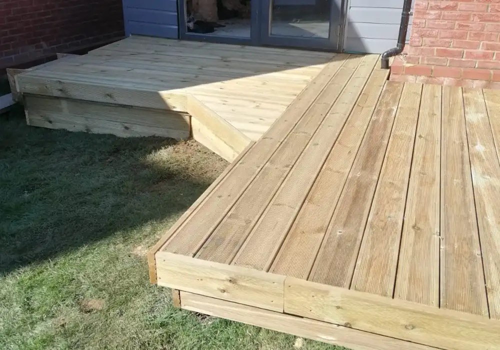 wood garden decking installers